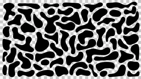 Abstract organic black blobs with irregular shapes, perfect for speech bubble Stockillustratie