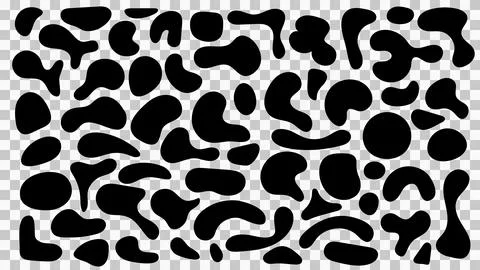 Abstract organic black blobs with irregular shapes, perfect for speech bubble Stock Illustration