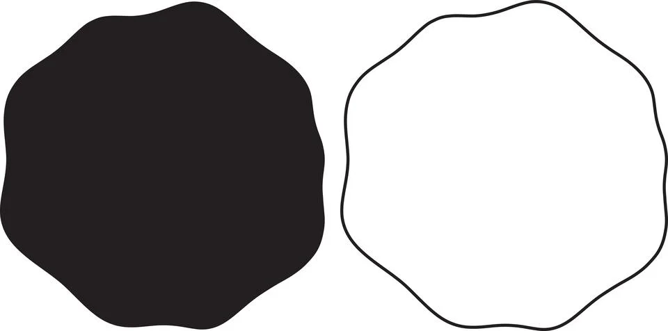 Abstract organic blob shape, irregular black silhouette graphic element on .. Stock Illustration
