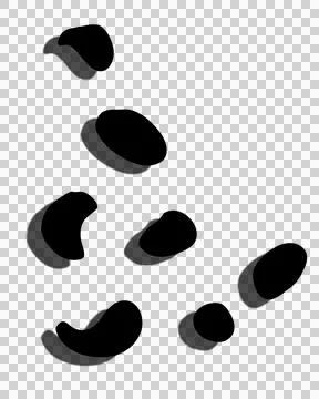 Abstract organic blobs are floating against transparent background, flat vector Stock Illustration