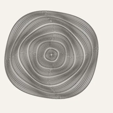 Abstract Organic Concentric Line Pattern on Beige Background Stock Illustration