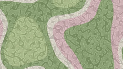 Abstract organic contour pattern in pastel green and pink Stock Footage 328877671