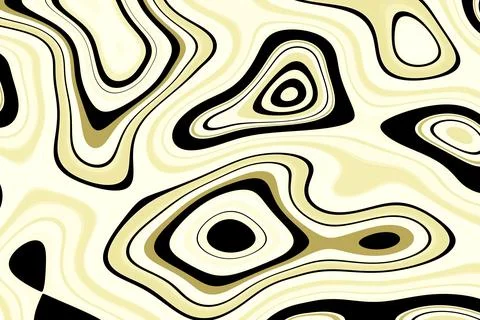 Abstract organic contour pattern in yellow and black Stock Illustration