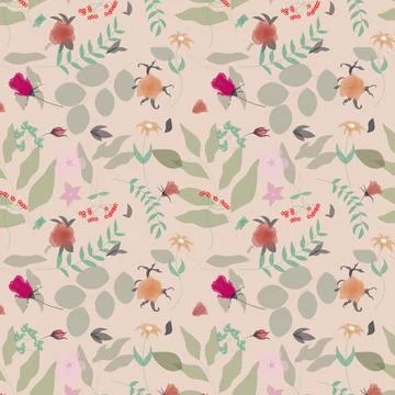 Abstract organic floral pattern background. Vector. Stock Illustration