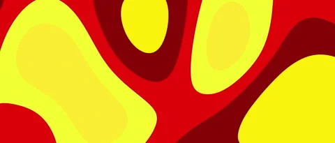 Abstract Organic Flowing Shapes Red Yellow Motion Background Vidéo 343774287