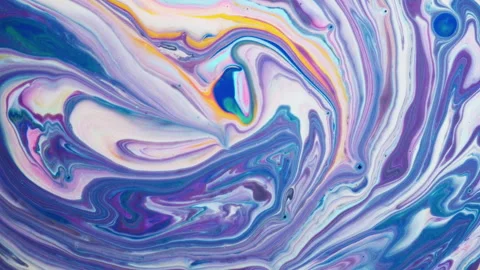 Abstract organic fluid marble background with vibrant multicolor paint swirls Stock Footage 331713747