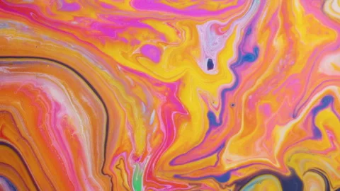 Abstract organic fluid marble background with vibrant multicolor paint swirls Stock-Footage 331715145