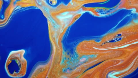 Abstract organic fluid marble background with vibrant multicolor paint swirls Stock-Footage 331724290