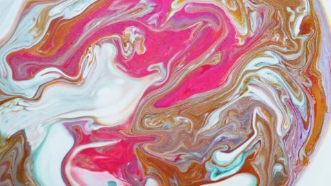 Abstract organic fluid marble background with vibrant multicolor paint swirls 스톡 동영상 331724430
