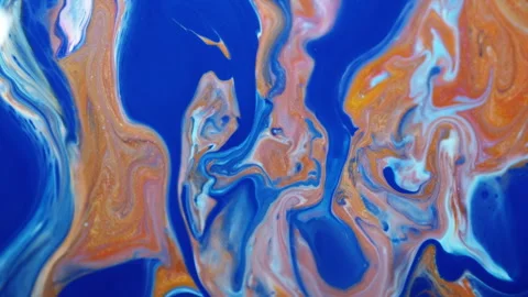 Abstract organic fluid marble background with vibrant multicolor paint swirls Stockbeeldmateriaal 331725477