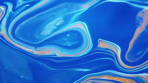 Abstract organic fluid marble background with vibrant multicolor paint swirls Stock Footage 331727035