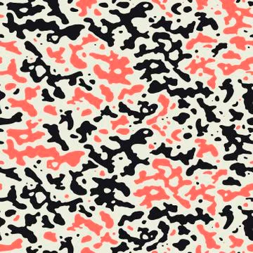 Abstract organic fluid seamless pattern. Irregular diffusion reaction Stock Illustration