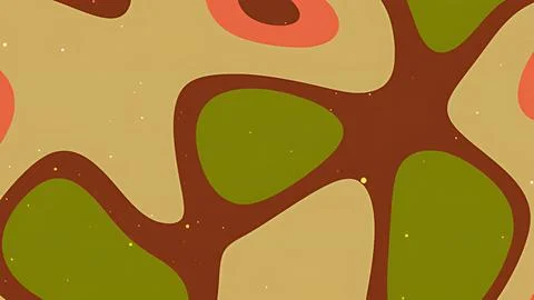 Abstract organic fluid shapes background with earthy green and brown color .. Stock Illustration