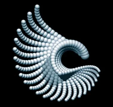 Abstract organic form on black background - 3d illustration Illustrazione stock