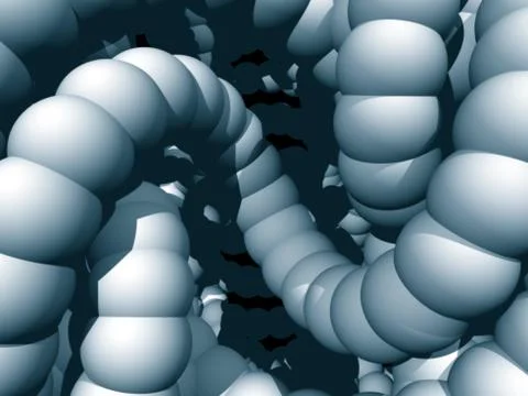 Abstract organic form on black background - 3d illustration Stock Illustration