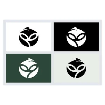 Abstract Organic Leaf Circle Logo Design 스톡 일러스트