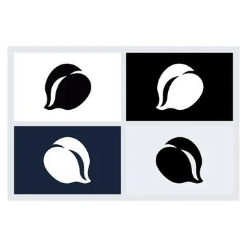 Abstract Organic Leaf Icon Logo Set Stock Illustration