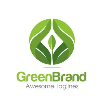 Abstract organic leaf logo Stock Illustration