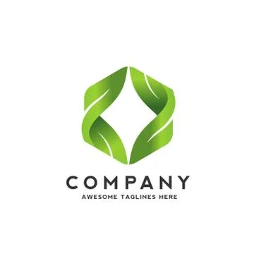 Abstract organic leaf logo Stock Illustration