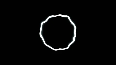Abstract organic luminous ring formations on black background with subtle m.. Video stock 342521774