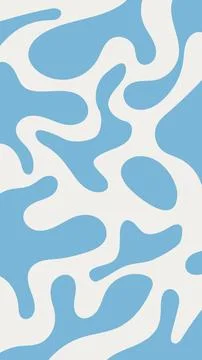 Abstract organic pattern featuring flowing turquoise and white shapes Stock Illustration