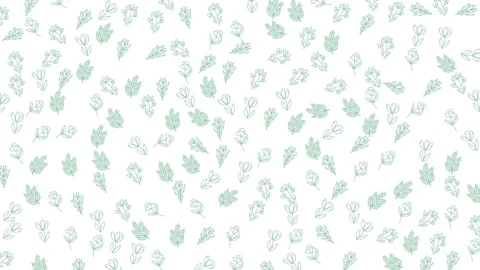 Abstract organic pattern with whimsical leaves and delicate flowers animati.. Stock Footage 333488628