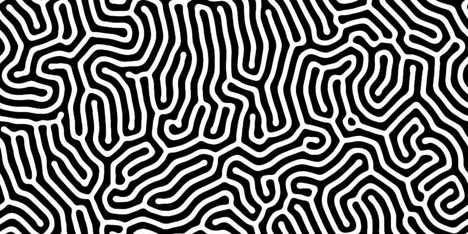 Abstract organic seamless pattern in black and white Illustrazione stock