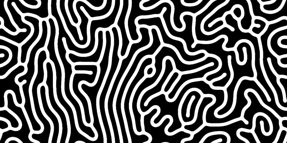 Abstract organic seamless pattern in black and white Stockillustratie