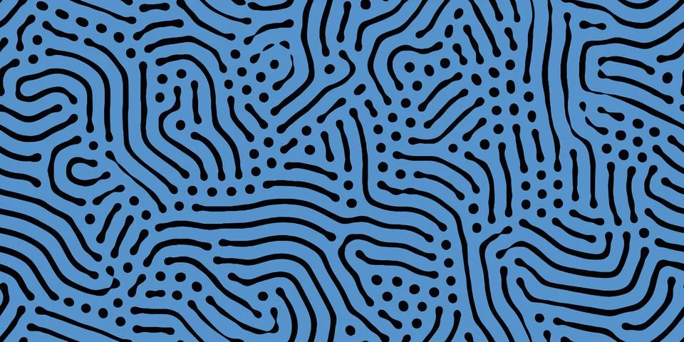 Abstract organic seamless pattern in black and white 스톡 일러스트