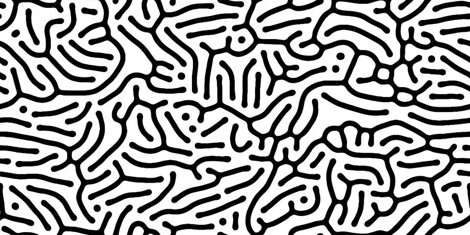 Abstract organic seamless pattern in black and white Stockillustratie