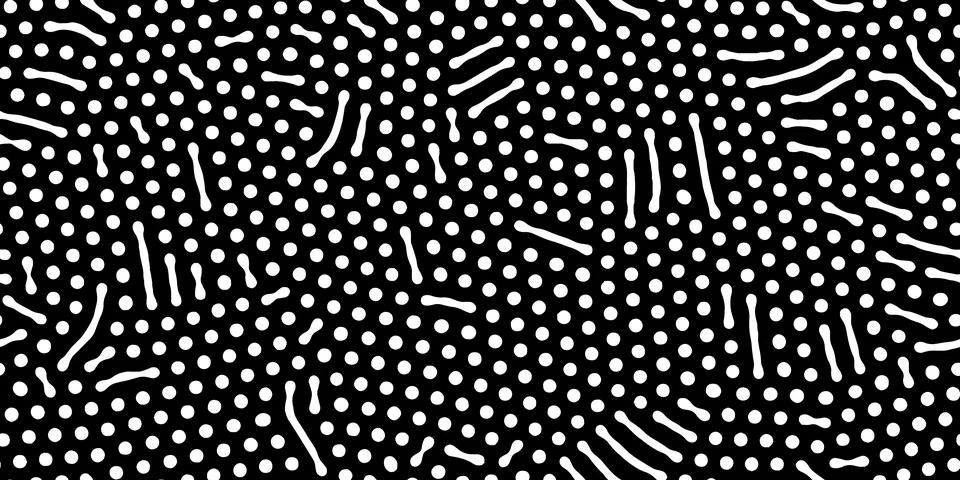 Abstract organic seamless pattern in black and white Stock Illustration