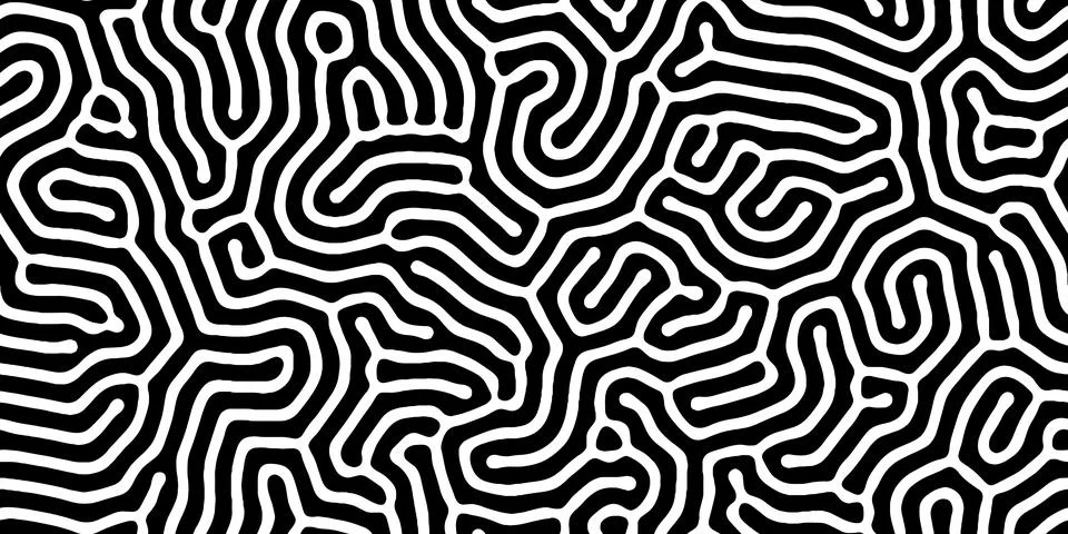 Abstract organic seamless pattern in black and white イラスト素材