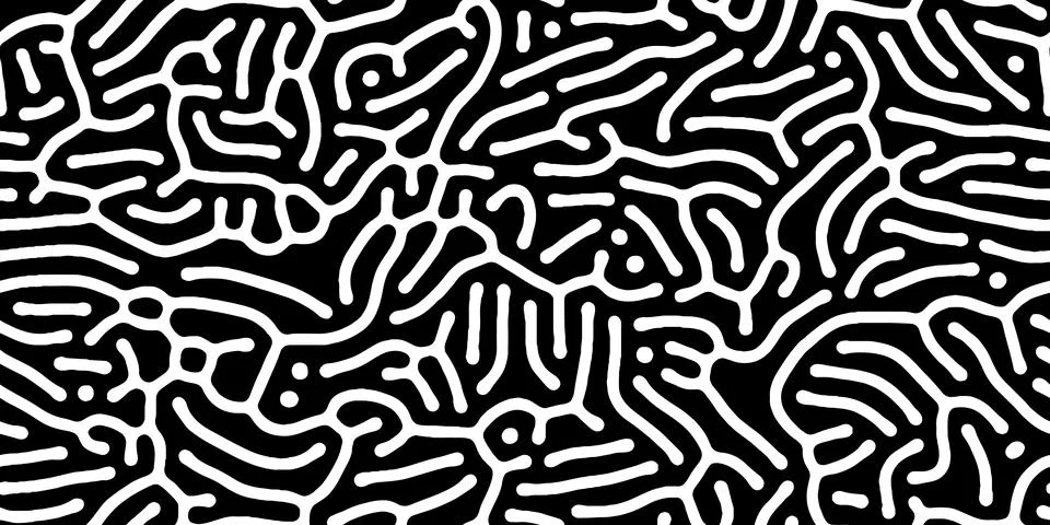 Abstract organic seamless pattern in black and white Stockillustratie