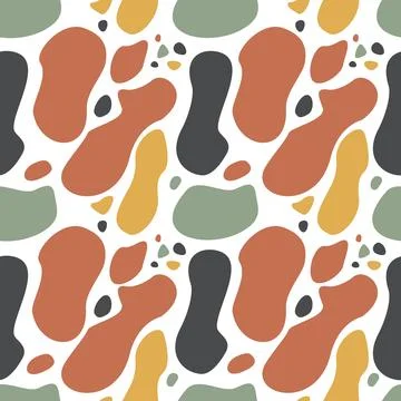 Abstract Organic Seamless Pattern with Colorful Shapes Stock Illustration