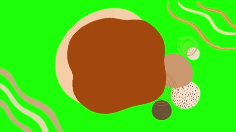 Abstract organic shape animation with wavy lines and earthy tones on green .. Stock Footage 345827008