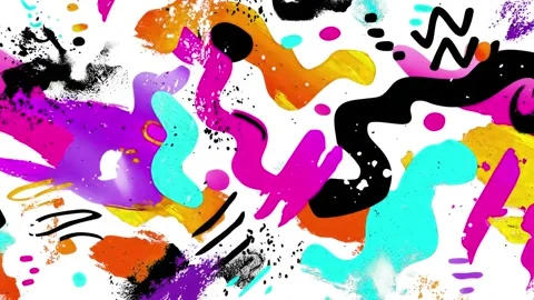 Abstract Organic Shape Background With Neon Paint Forms on White 動画素材 315539117