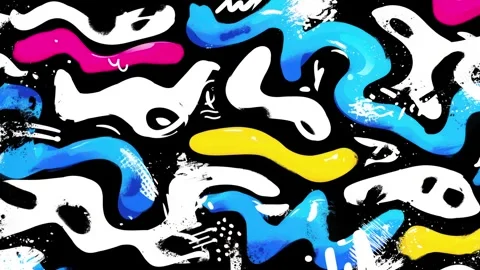Abstract Organic Shape Background With White Blue and Yellow Blob Forms Stock-Footage 315539403