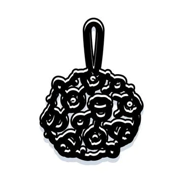 Abstract organic shape black and white drawing Stock Illustration