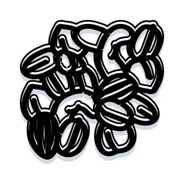 Abstract organic shape black and white pattern Illustrazione stock
