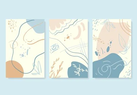 Abstract organic shape cover in vector style Stock Illustration