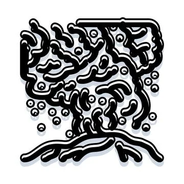 Abstract organic shape creating a tree illustration Stock Illustration