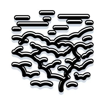 Abstract organic shape creating a wavy pattern Stock Illustration