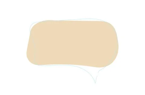 Abstract organic shape with light blue outline and speech bubble tail Stock Illustration