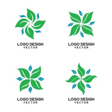 Abstract Organic Shape Logo Design Stock Illustration