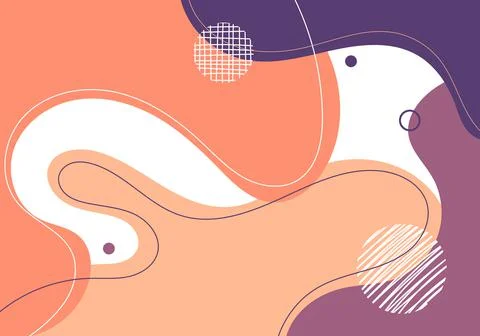 Abstract organic shape pattern with geometric shape line and dot background Stock Illustration