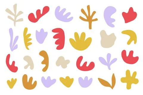 Abstract organic shapes elements set Stock Illustration