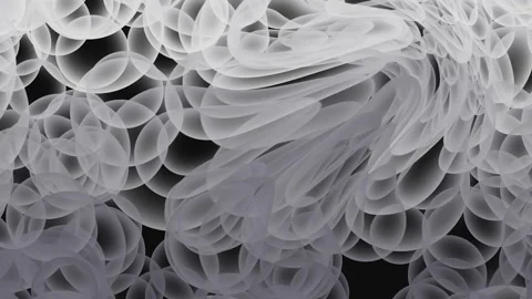 Abstract organic shapes forming with translucent bubbles in dark macro lighti 스톡 동영상 341541810