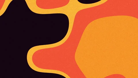 Abstract Organic Shapes Pattern Orange Yellow Black Retro Texture Background Stock Footage 339698540