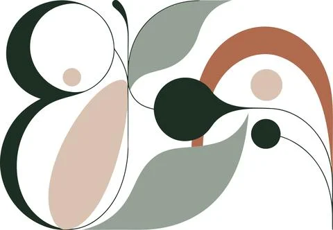Abstract organic shapes vector, flowing lines and natural forms, modern art.. 스톡 일러스트