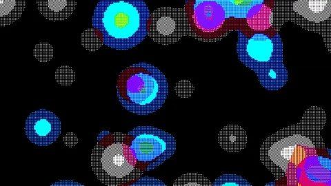 Abstract Organic Shapes in Wobbling Evolution Floating Particles Background Stock Footage 309474196